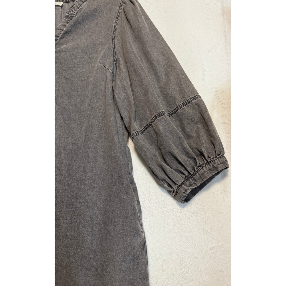 Entro Women's Gray Chambray Tunic‎ Dress Size M Western Chic Prairie Country - Picture 9 of 15